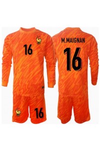 Frankrike Mike Maignan #16 Keeper Babyklær Borte Fotballdrakt til barn EM 2024 Lange ermer (+ Korte bukser)